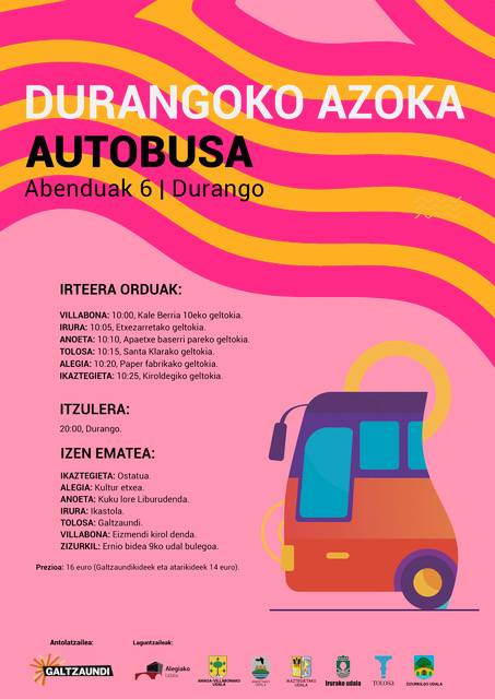 Durangoko Azokara joateko autobusa