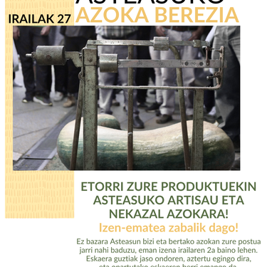Zabalik dago Azoka Berezian parte hartzeko izen-ematea