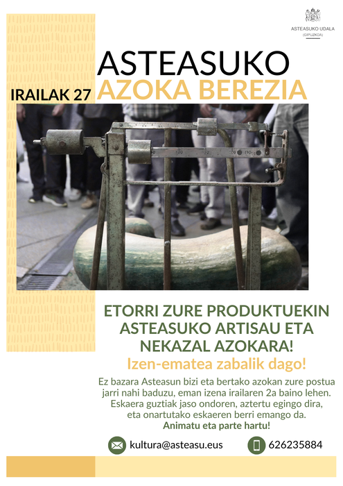 Zabalik dago Azoka Berezian parte hartzeko izen-ematea
