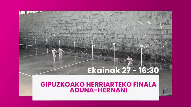 Gipuzkoako Herriarteko Pilota Txapelketa zuzenean 28 Kanalean