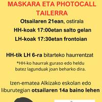 Maskara eta photocall tailerra
