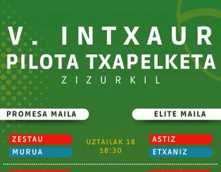 Hiru herritarrek parte hartuko dute V. Intxaur Pilota Txapelketan
