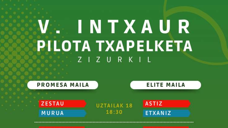 Hiru herritarrek parte hartuko dute V. Intxaur Pilota Txapelketan