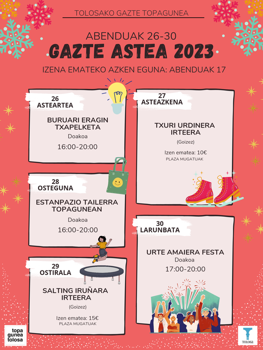 Urte amaierako festa Topagunean