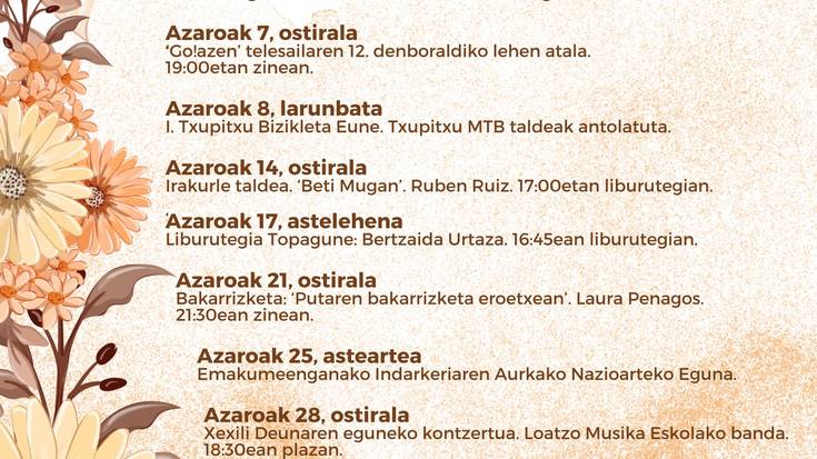 Azaroko kultur egitaraua