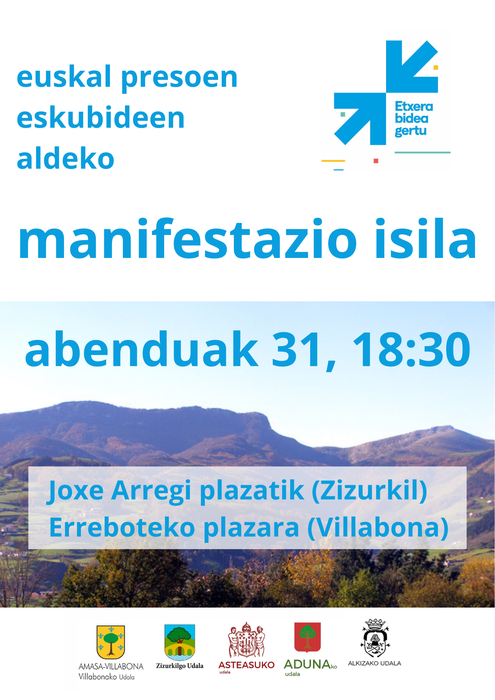 Euskal presoen eskubideen aldeko manifestazio isila