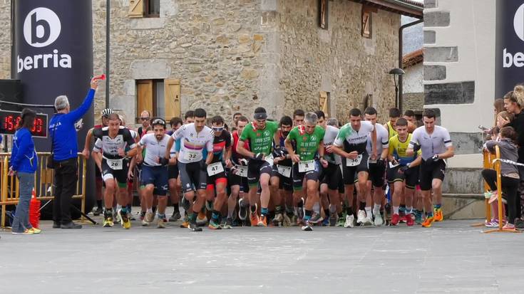 Iker Eskibel eta Maddi Olaetxea Adunako Mendi Duatloiko onenak