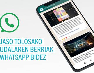 Tolosako Udalaren berriak WhassApp-ez jasotzeko aukera izango da