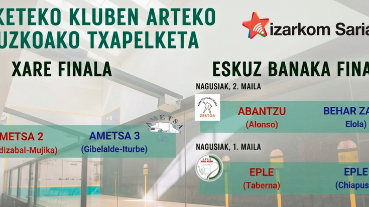 Trinketeko Kluben Arteko Gipuzkoako Txapelketen finalak zuzenean eskainiko ditu 28 Kanalak
