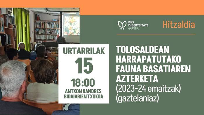 Tolosaldean harrapatutako fauna basatiaren azterketa (2023-24 emaitzak) Gaztelaniaz