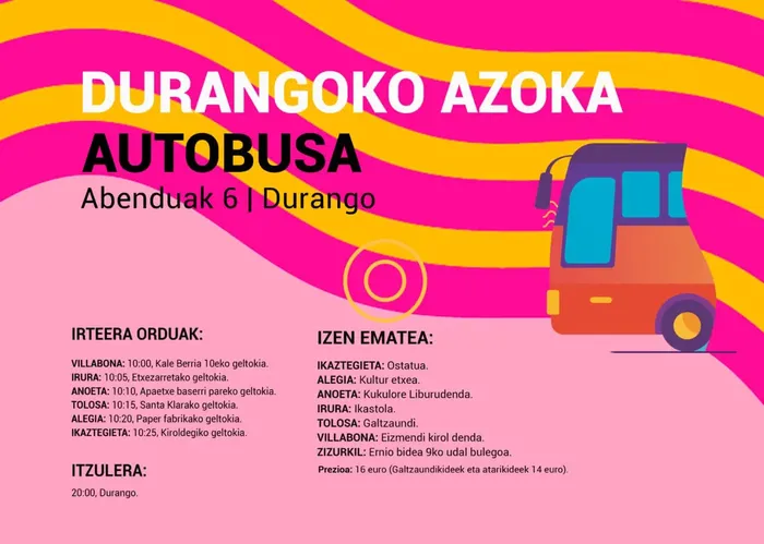 Durangoko Azokarara autobusa
