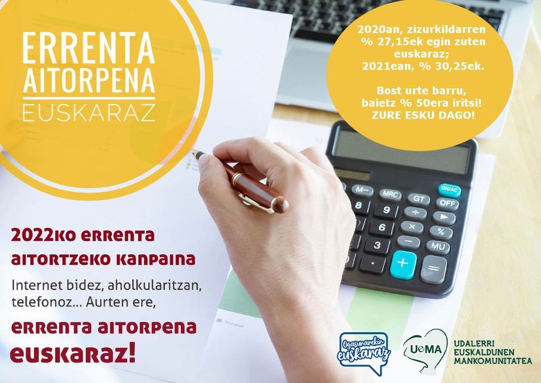 Errenta aitorpena euskaraz egiteko gonbita eta erronka