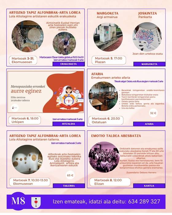 Erakusketa: "Artozko tapiz alfonbrak-arta lorea"