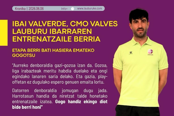 Ibai Valverde, CMO Valves Lauburu Ibarraren entrenatzaile berria