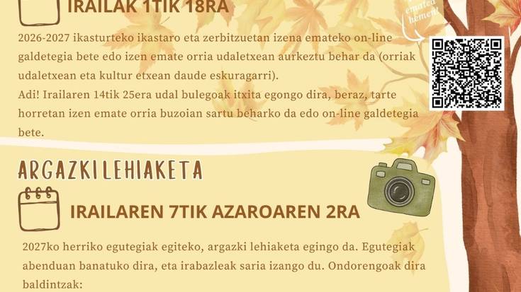 Ikastaro eta zerbitzuetan izen-ematea