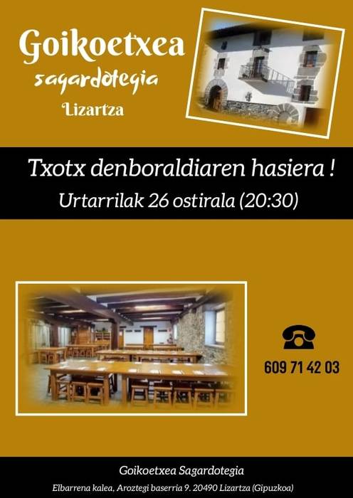 Txotx denboraldiaren hasiera