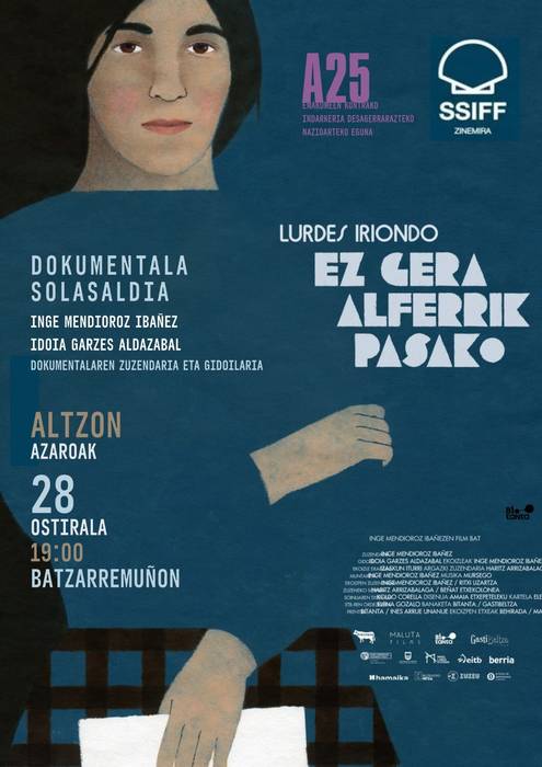 “Lurdes Iriondo, ez gara alferrik pasako” dokumentala