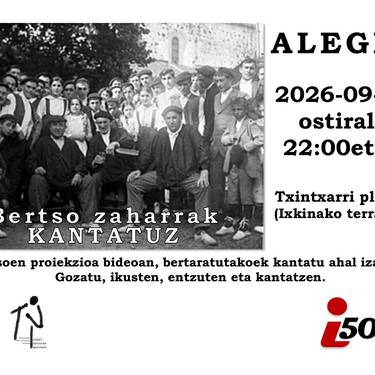 ‘Bertso zaharrak kantatuz’ emanaldia