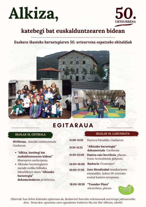 Barnetegiaren 50. urteurrena ospatzeko ekitaldiak