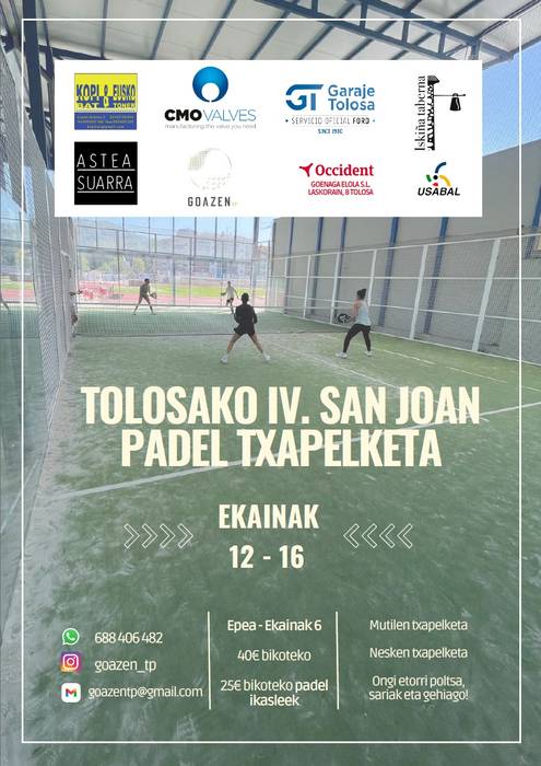 Tolosako IV. San Joan Padel Txapelketa