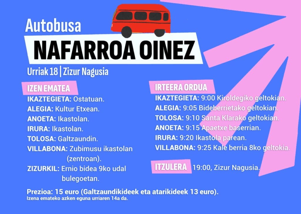 Nafarroa Oinezera joateko autobusak antolatu ditu Galtzaundik