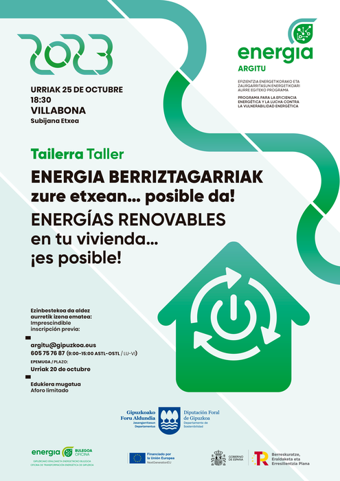 Etxebizitzen energia berriztagarriak ezartzeko saio praktikoa