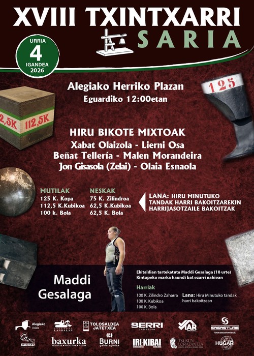 Igandean XVIII. Txintxarri Saria jokatuko da