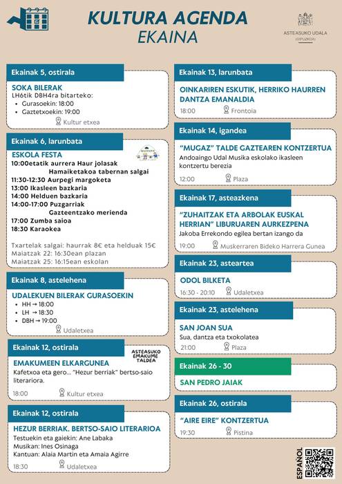 Asteasuko Kultura agenda