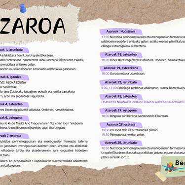 Formakuntza tailerra: Nutrizioa perimenopausian eta menopausian