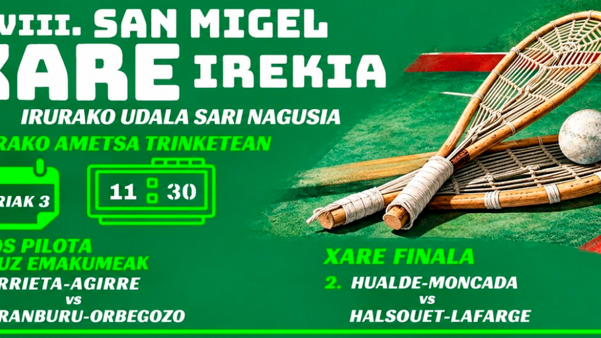 San Migel Xare Irekiaren finalaren emankizuna