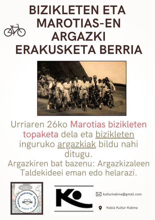 Bizikleten eta Marotiasen argazki erakusketa berria