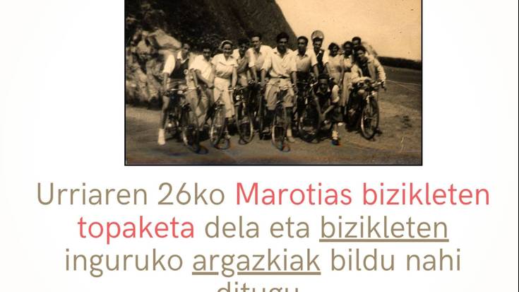 Bizikleten eta Marotiasen argazki erakusketa berria