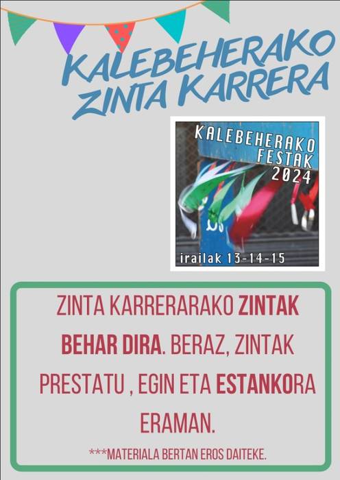 Kalebeherako festetako zinta karrerara