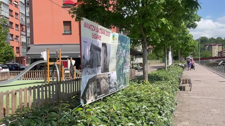 Ugare Auzoaren eraldaketa erakusten duten panelak ikusgai
