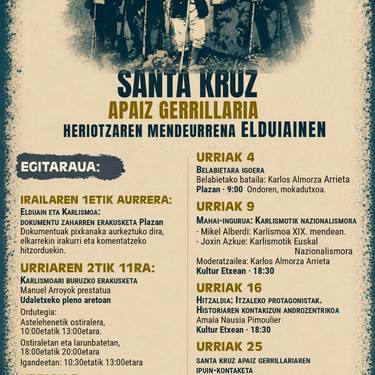 Santa Kruz Apaiz Gerrillaria heriotzaren mendeurrena