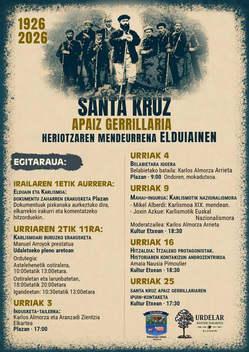 Santa Kruz Apaiz Gerrillaria heriotzaren mendeurrena