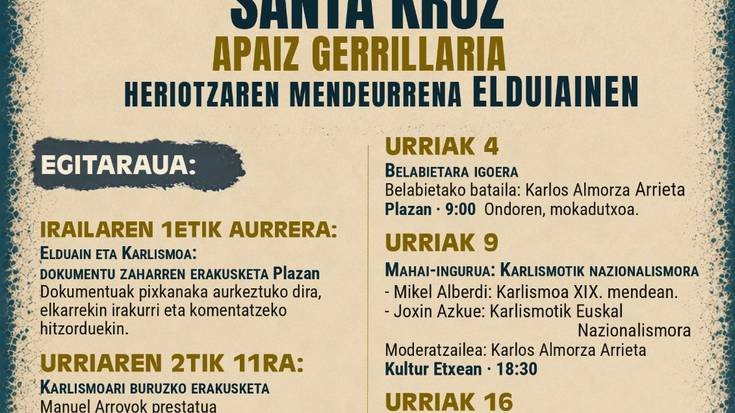 Santa Kruz Apaiz Gerrillaria heriotzaren mendeurrena