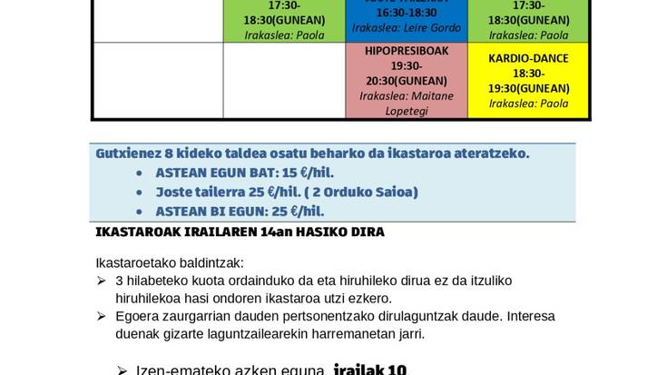 Ikastaroetara izen-ematea