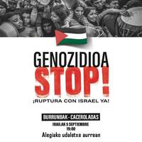 Kazerolada ‘Genozidioa stop!’ lemapean