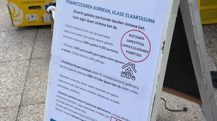 Euskal Herriko Kontseilu Sozialistak eta Etxebizitza Sindikatuak etxegabeei laguntzeko kanpaina egin dute larunbateko azokan