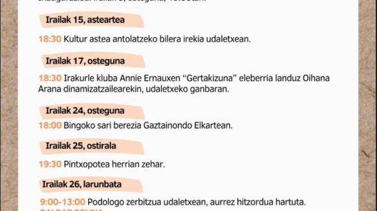 Kultur astea antolatzeko bilera irekia