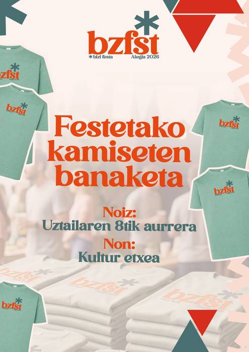 Festetako kamisetak uztailaren 8tik aurrera jaso ahal izango dira kultur etxean
