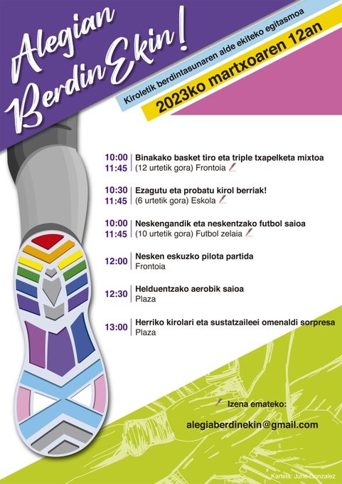 Martxoaren 12an, igandea, ‘Alegian BerdinEkin’ jardunaldia egingo da.