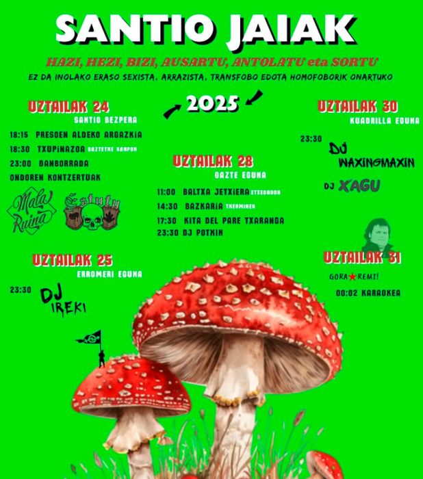 Santio jaiak (Onddo Gazte Asanbladaren egitaraua)