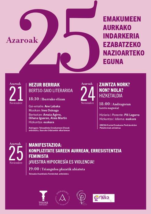 A25 Emakumeen Aurkako Indarkeria Ezabatzeko Nazioarteko Eguna