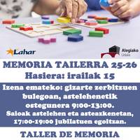 Adinekoentzako memoria tailerreko saioak