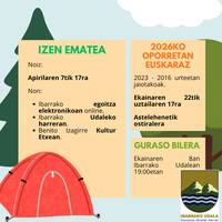 Oporretan Euskaraz udalekuetan izena emateko epea