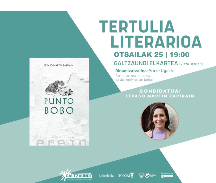 Itxaso Martin etorriko da Tertulia Literariora otsailean