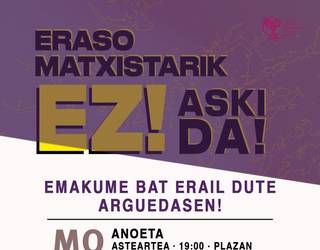 Arguedasko erailketa matxista salatzeko elkarretaratzeak deitu dituzte Tolosaldean
