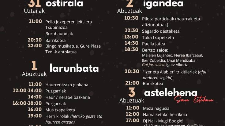 Larraulgo jaien egitaraua